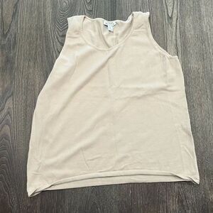 Belford Tank Top Sleeveless Scoop Neck Pima Cotton Knit Pullover Tan Size XL